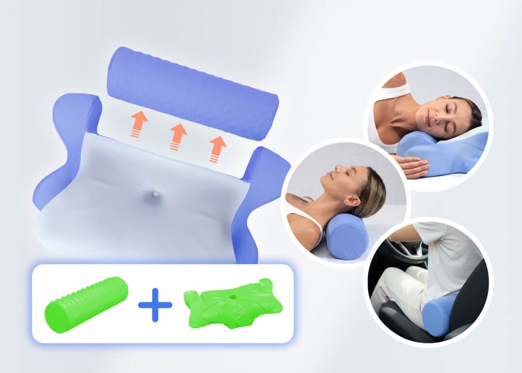 Detachable roll neck pillow